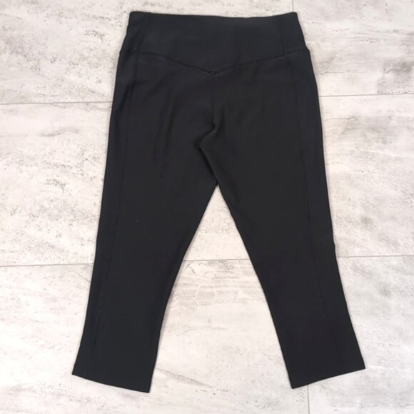 Nike Cropped Leggings Womens Small Black Athletic DriFit Performance Sustainable - Picture 6 of 11